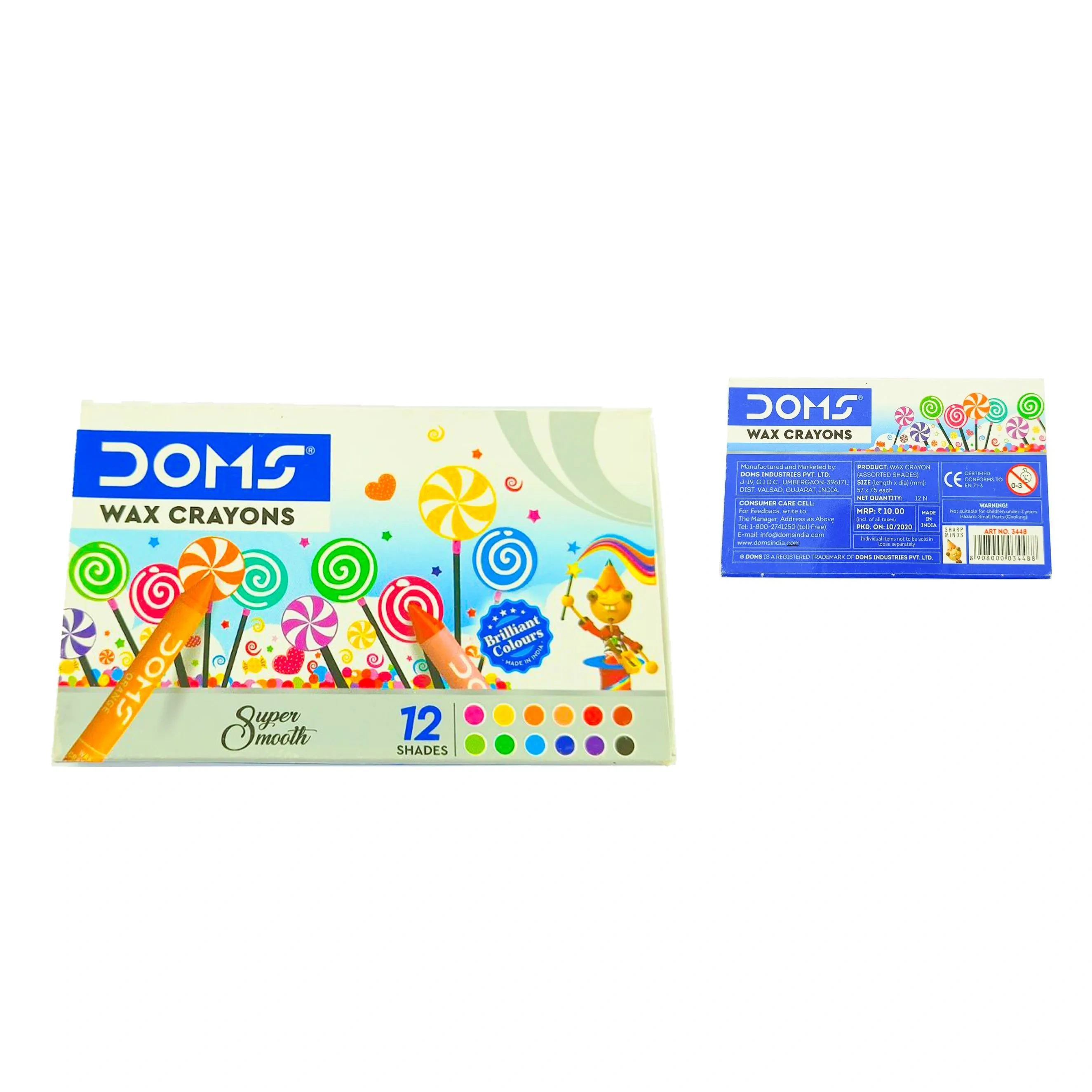 Doms Wax Crayons 12 Shades (Pack Of 10 box)