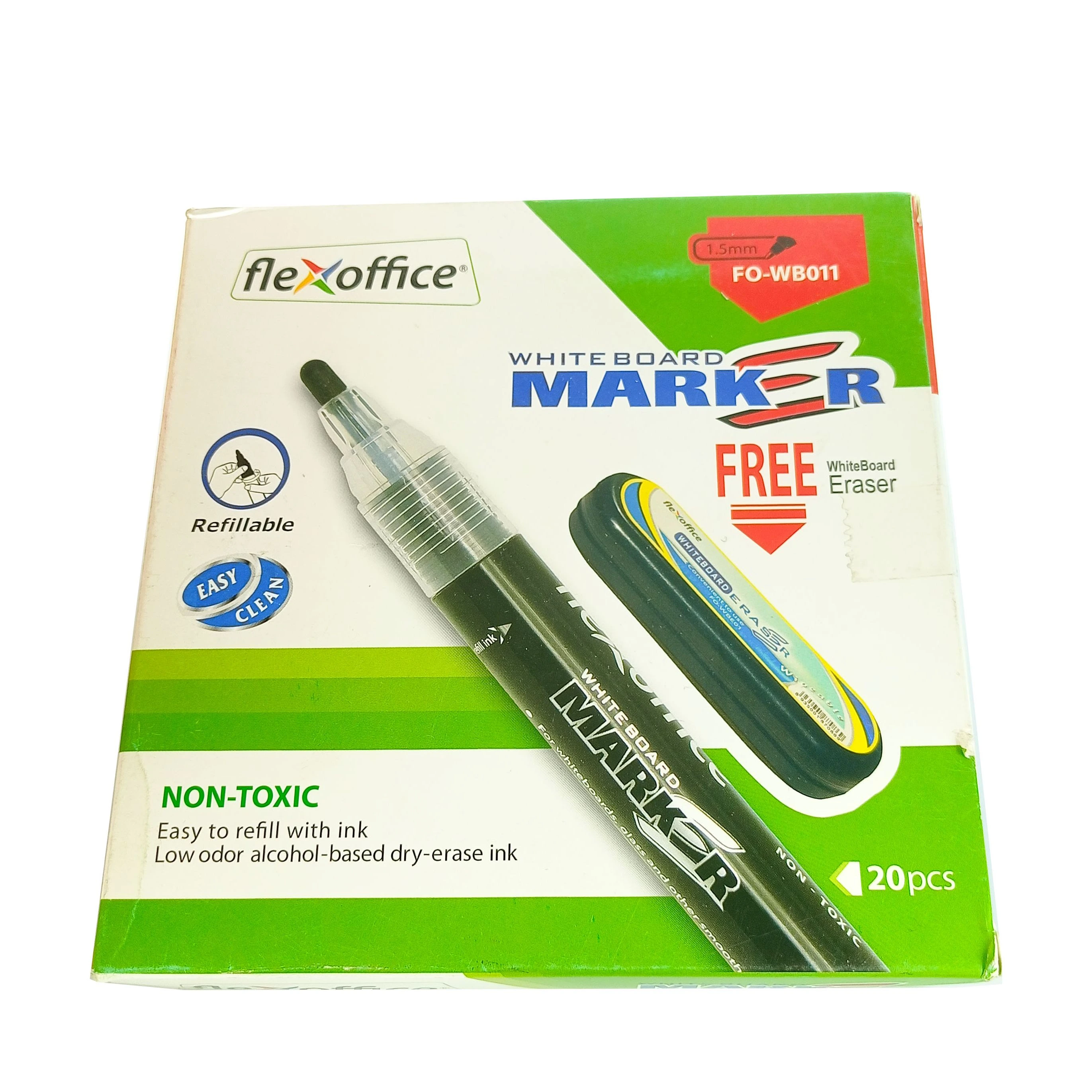 Flex office White Board Marker Ink Colour Black ( Pack Of 20 pcs)