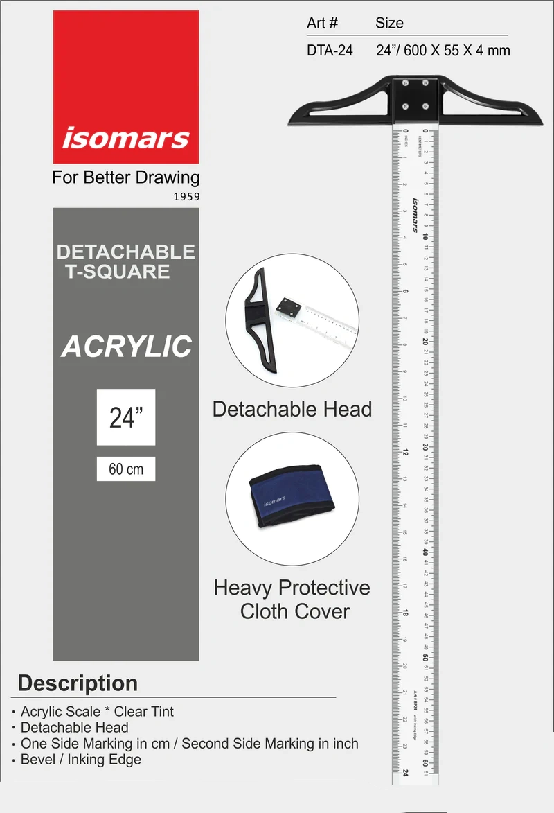 Isomars Detachable T Scale 60Cm
