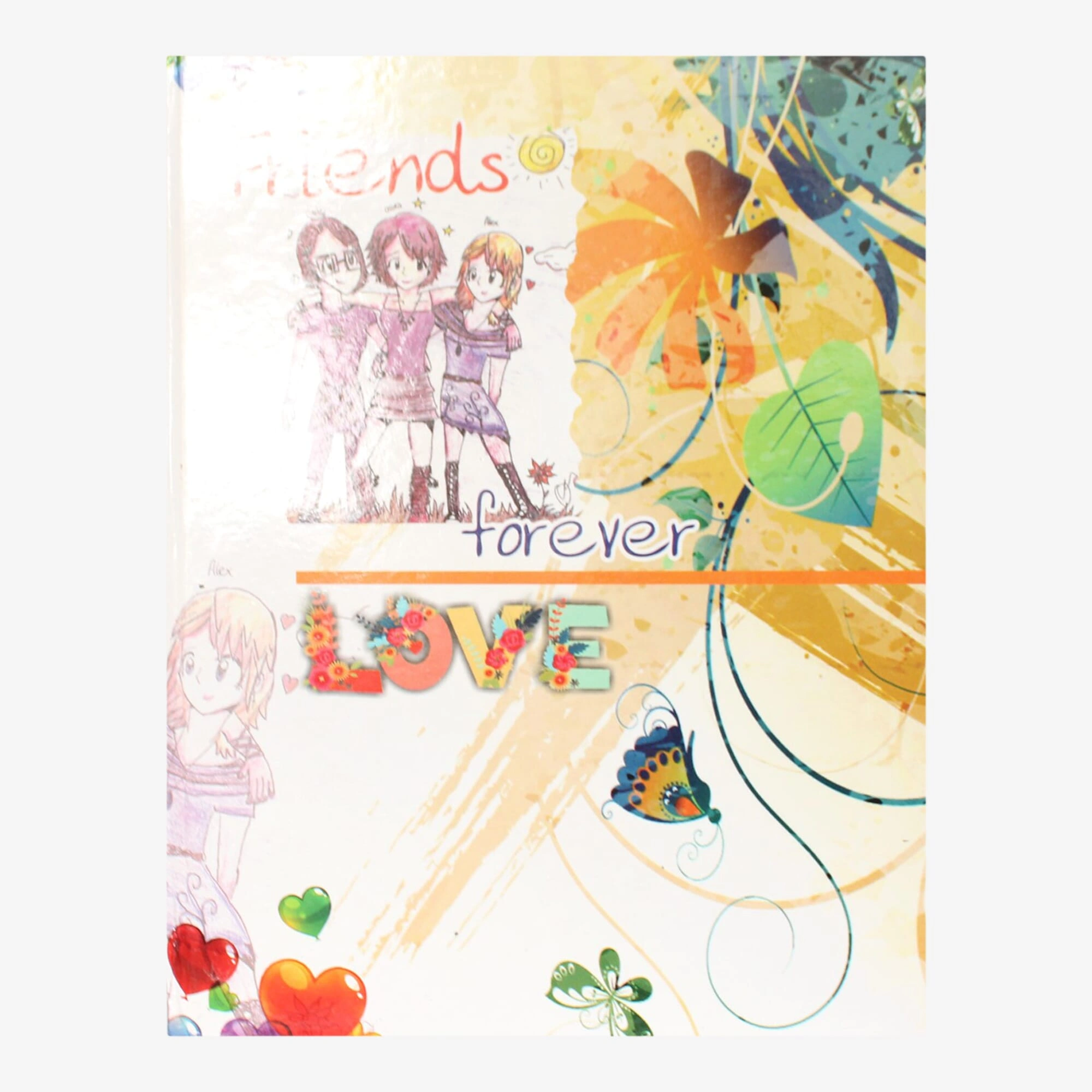 Multicolor Hard Cover Note Book Printed Friends Forever A4