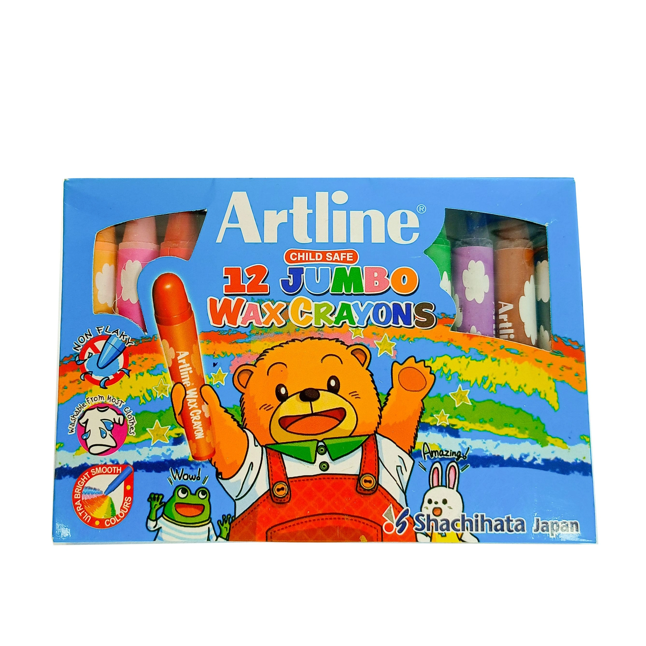 Artline 12 Wax Crayons jumbo Colours (1 Packet)