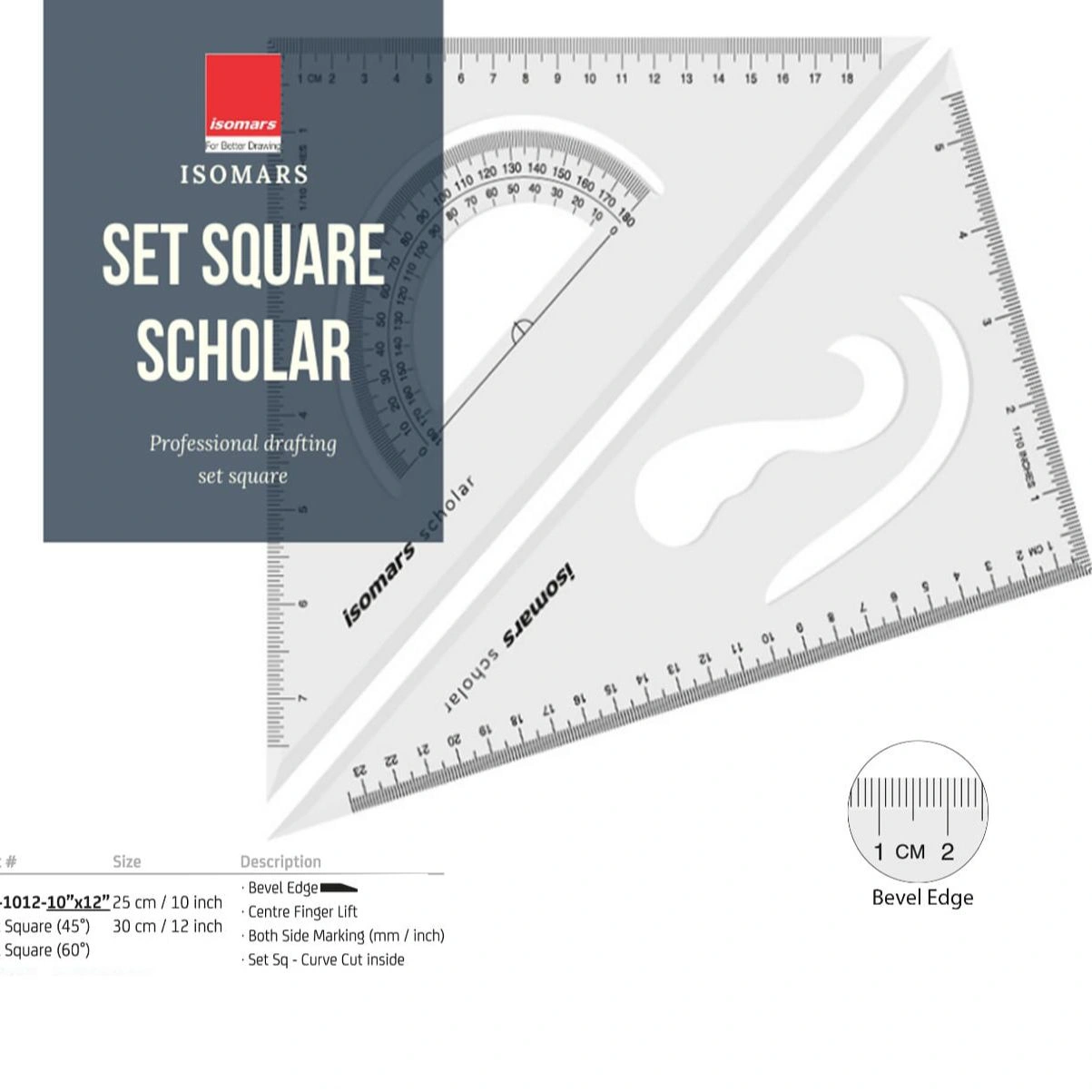 Isomars Set Square Scholar 10''X12'' Inch