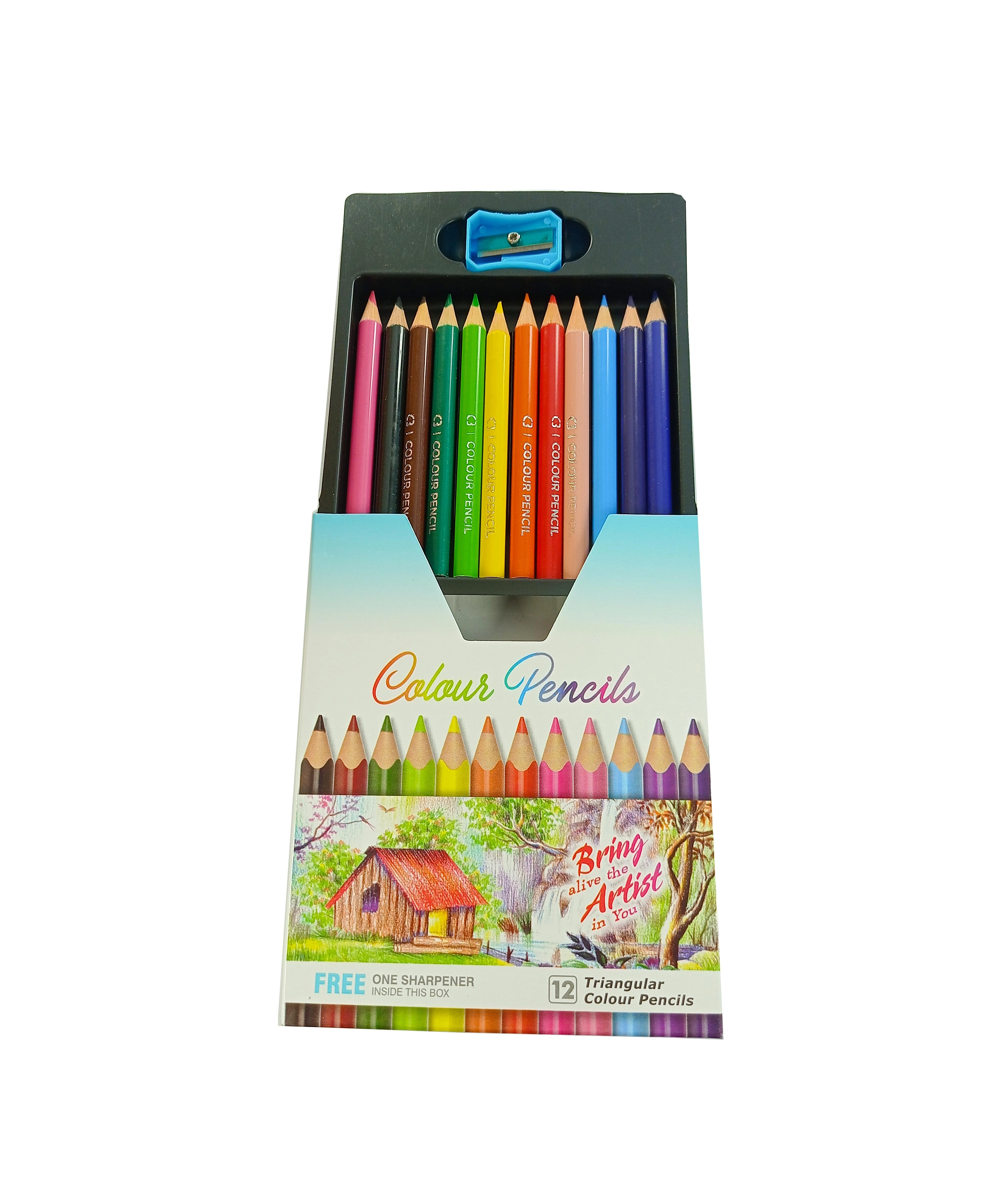 C3 12 Triangular Small Colour Pencil