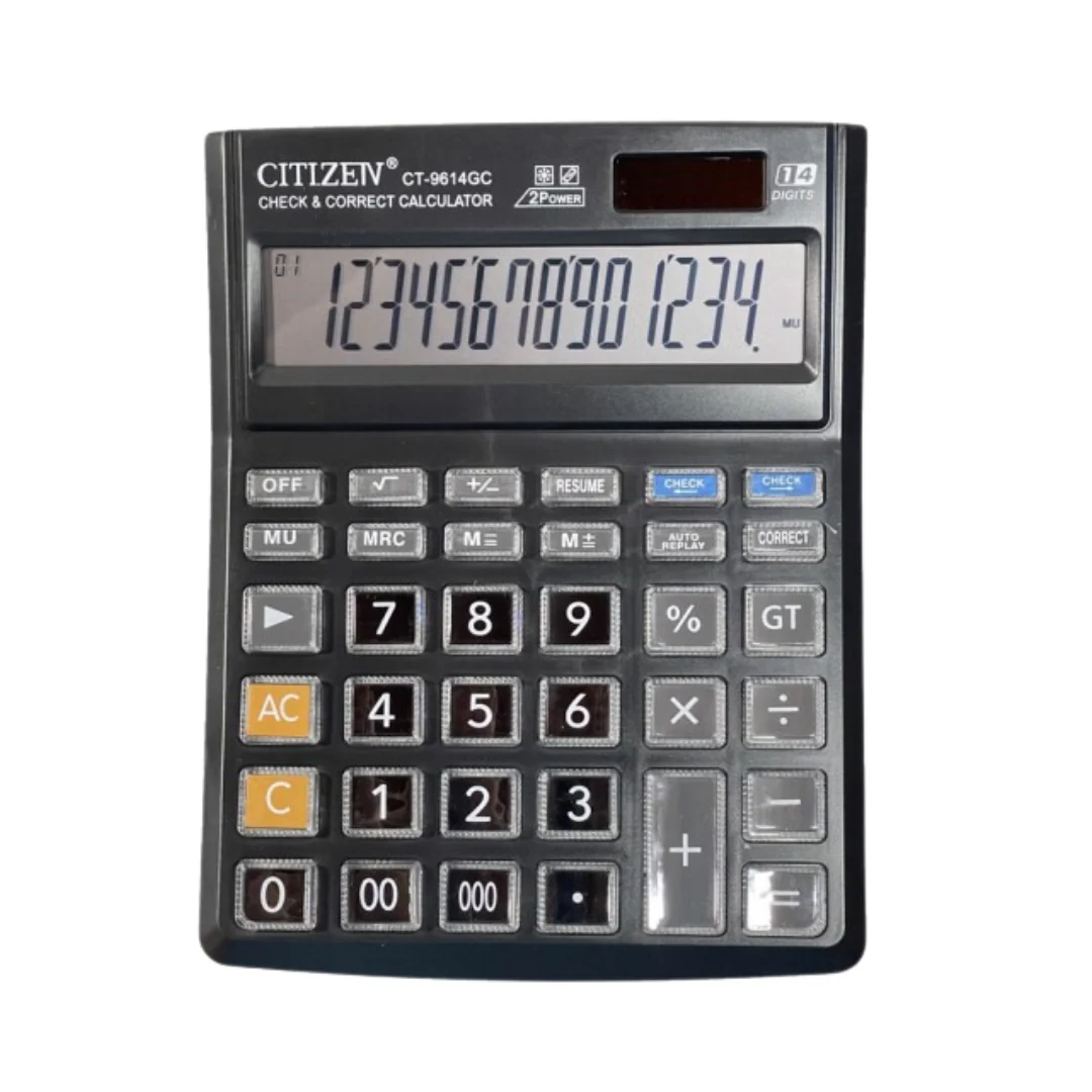 Black Citizetv Check And Correct Superior Calculator Ct-9614Gc
