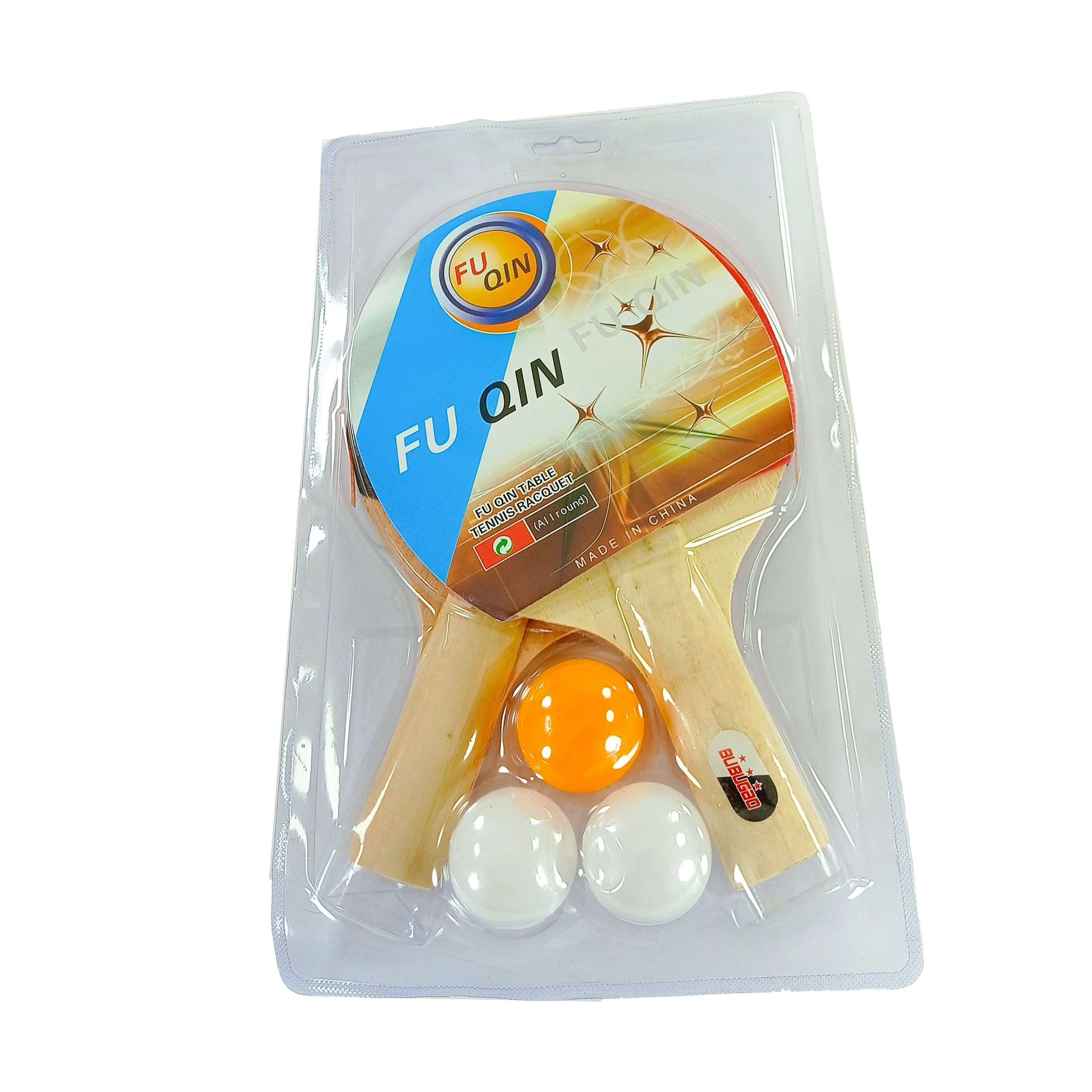 Fu Qin T.T Racket Set with 3 t.t ball (Pack Of 2 Pcs)