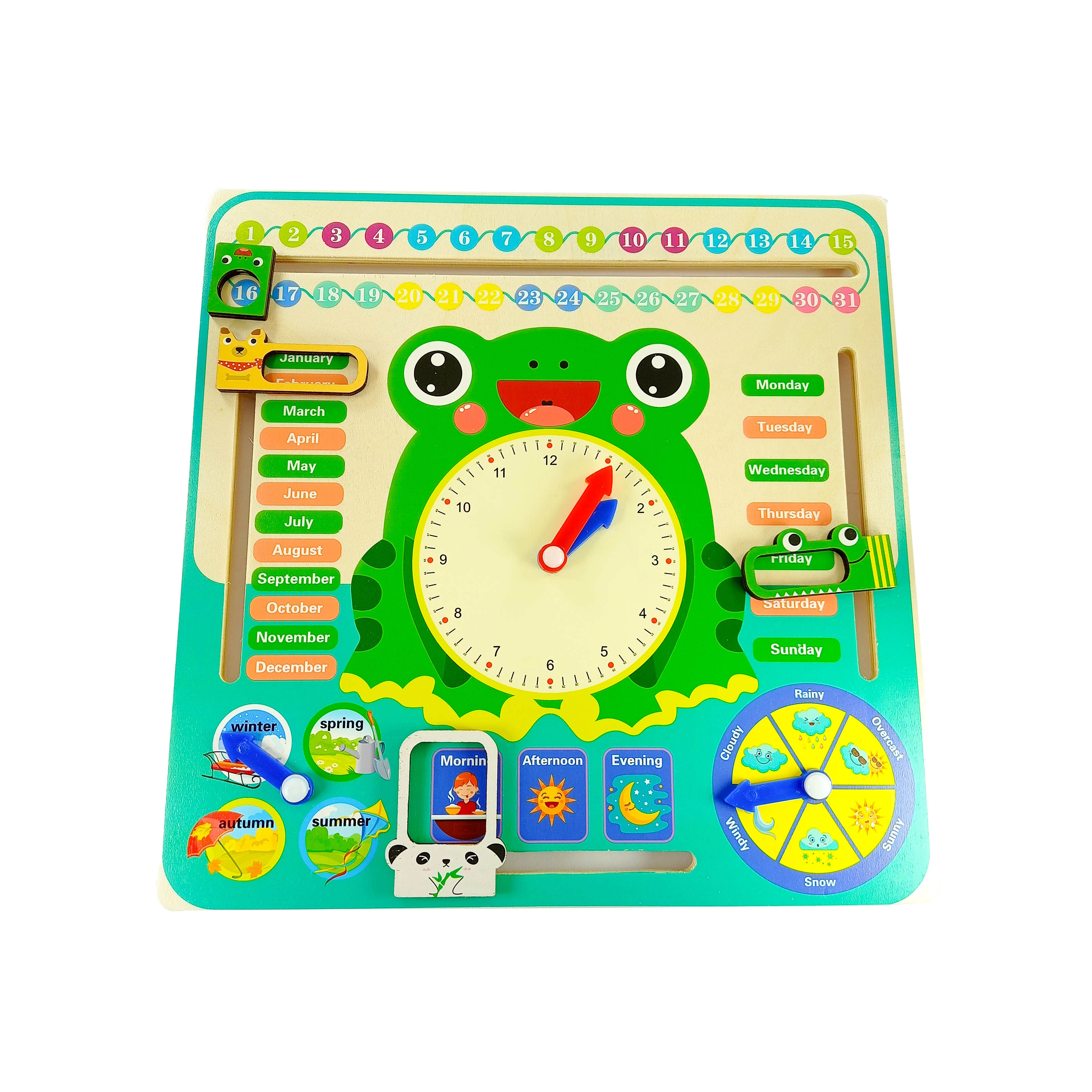 Multifunctional Calender Clock Wooden toys