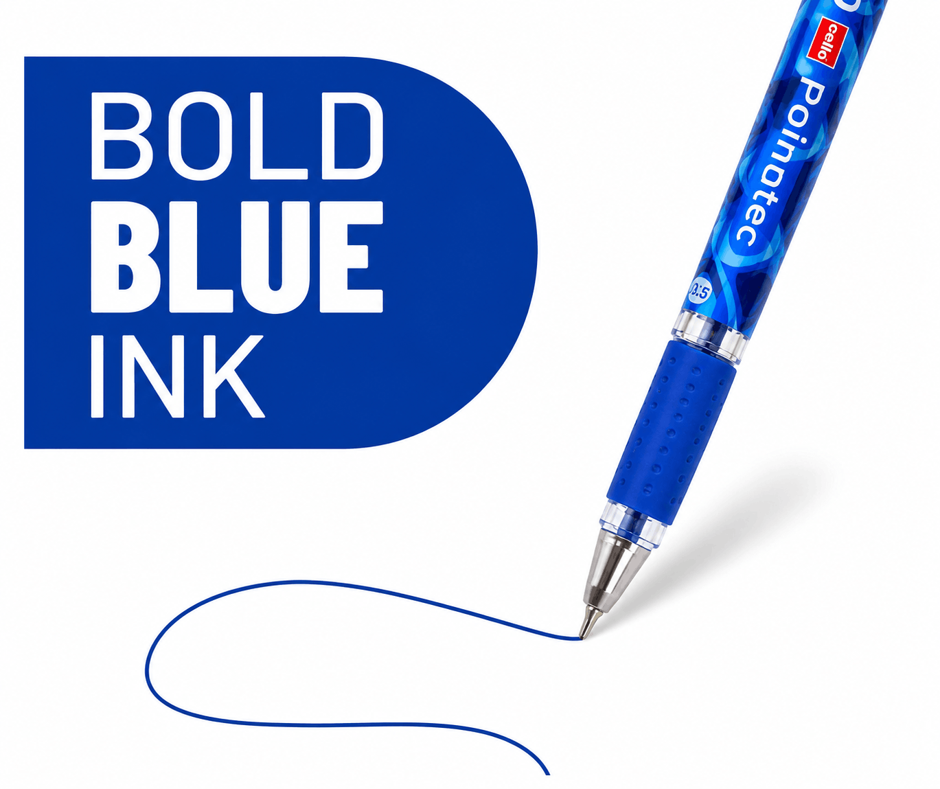 Cello Pointec Gel Pen – Smooth Blue Ink with Fine Tip (Pack of 10) - Image 3