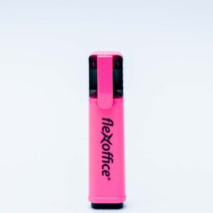 Flexoffice Neon Highlighter | Chisel Tip for Broad & Fine Highlighting | Quick Dry Ink | Smudge Resistant | Bright Pink | Pack of 1