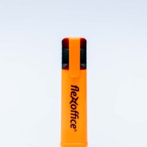 Flexoffice Neon Highlighter | Chisel Tip | Quick Dry Ink | Smudge Resistant | Bright Orange | Pack of 1