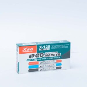 XSG X-120 CD/DVD Marker | Dual Tip | Oil-Based Permanent Ink | Multi-Surface | Pack of 12