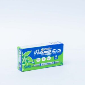 Flexoffice Ceedee Twin CD Marker | Twin Tip 1.0mm & 0.4mm | Permanent Ink | Blue | Pack of 12