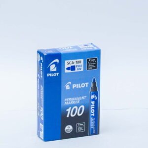 Pilot Permanent Marker 100 | Fine Tip | Controlled Surface Ink | Xylene Free | Blue | Pack of 12