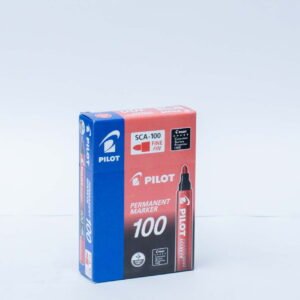 Pilot Permanent Marker 100 | Fine Tip | Controlled Surface Ink | Xylene Free | Red | Pack of 12