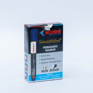 Kores Smoothline+ Permanent Marker | Mushroom Tip | Non-Toxic | Xylene & Toluene Free | Pack of 12