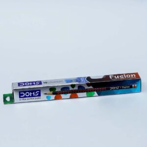 DOMS Fusion Triangle Graphite Pencils – With Sharpener & Eraser for Everyday Writing (Pack of 10)