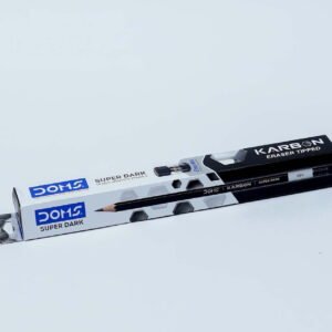 DOMS Karbon Eraser-Tipped Graphite Pencils with Sharpener & Eraser (Pack of 12)