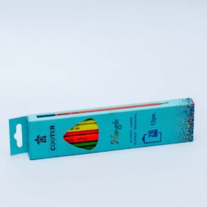 Cooter Neo-Glo 2B Graphite Pencils Box Pack | Super Dark Lead | Bright Multi-Colour Design | Smooth Writing | Premium Wood | Pack of 12 Pencils