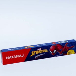 Nataraj Marvel Spider-Man Super Black Pencils Box Pack | Includes Sharpener & Eraser | Extra Dark Writing | Fun Spider-Man Design | Pack of 10 Pencils