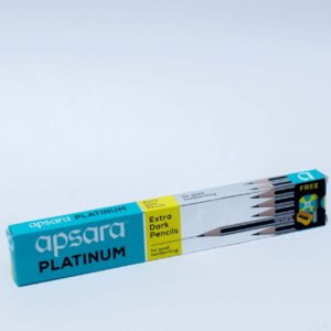 Apsara Platinum Extra Dark Pencils Box Pack | Free Eraser & Sharpener | Premium Graphite | Smooth Writing | Pack of 10 Pencils | Black