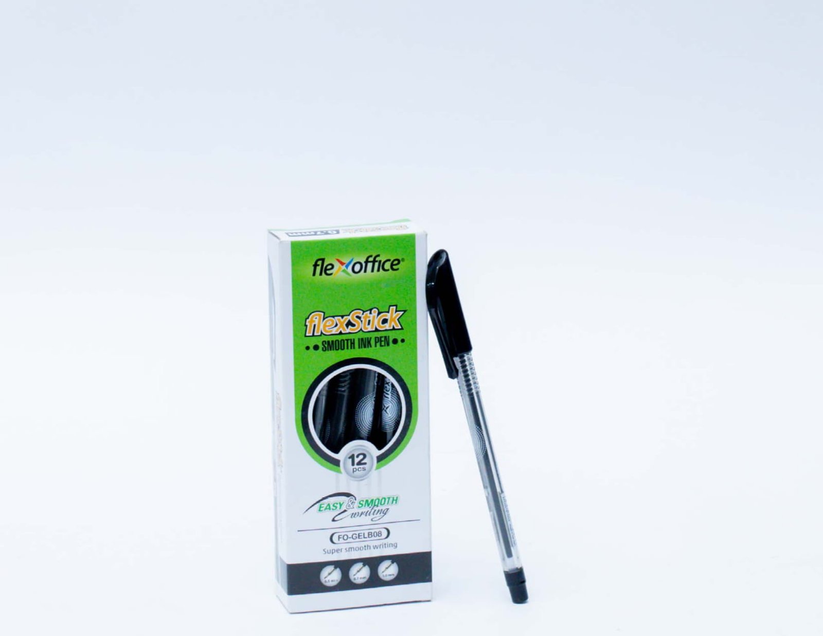 FlexOffice FlexStick Ball Pen – Smooth Blue Ink with Comfortable Grip (Pack of 12)