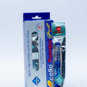 Cello Pointec Gel Pen – Smooth Blue Ink with Fine Tip (Pack of 10)