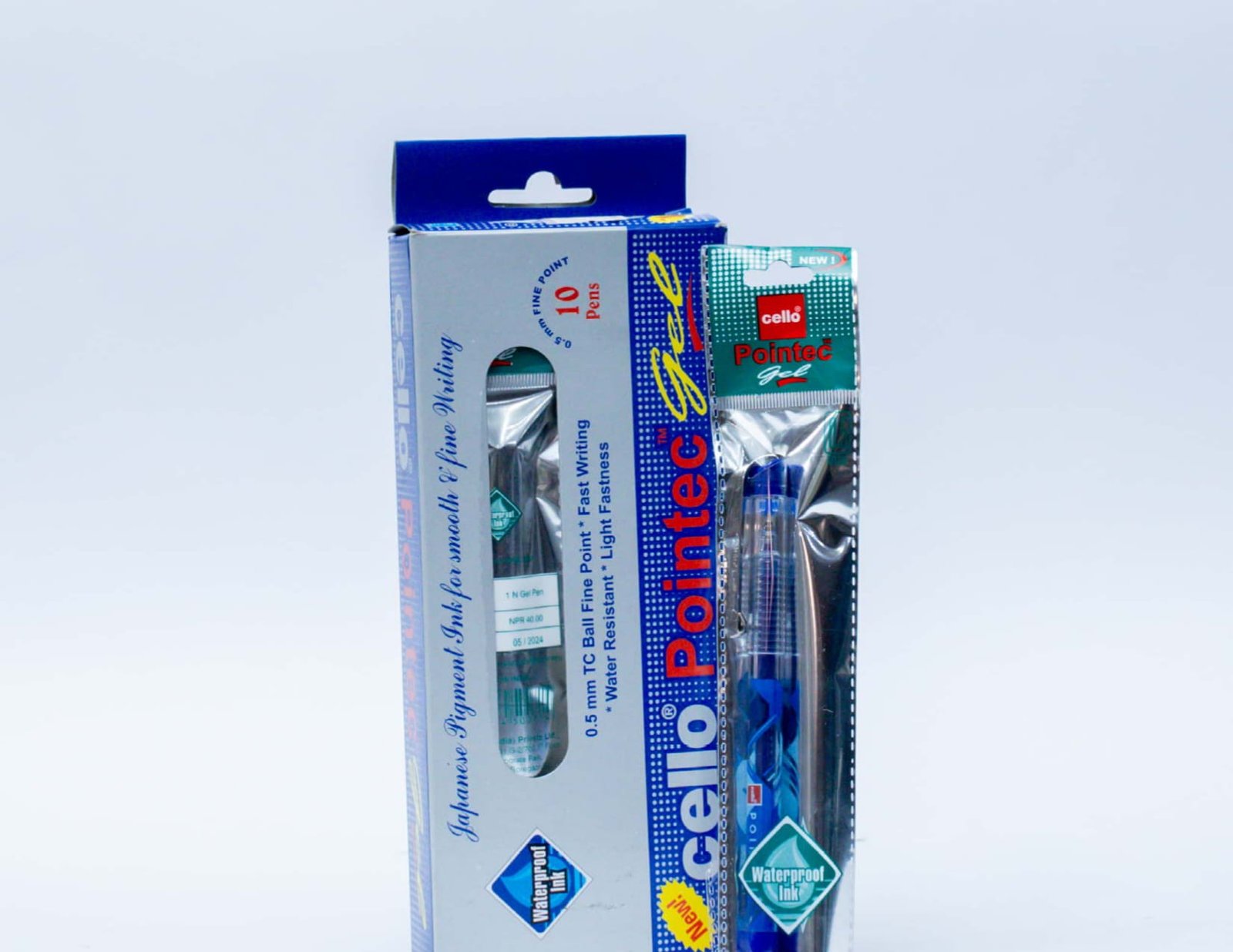 Cello Pointec Gel Pen – Smooth Blue Ink with Fine Tip (Pack of 10)