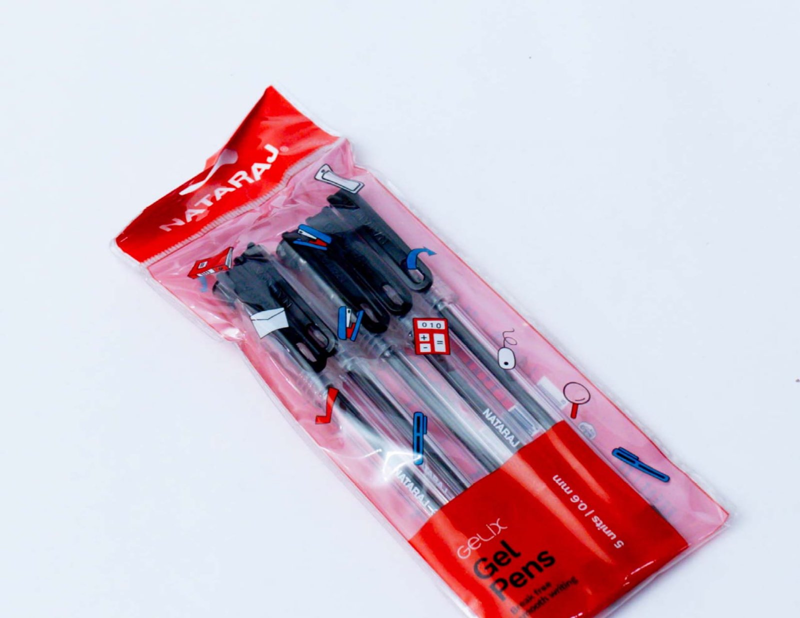 Nataraj Gelix Gel Pen 0.6 mm – Smooth Black Ink Gel Pens (Pack of 5) - Image 2