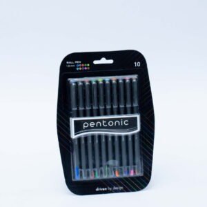 Pentonic 0.7mm Ball Pen – Multicolor Ink Pen Set with Comfortable Grip (10 Pens)