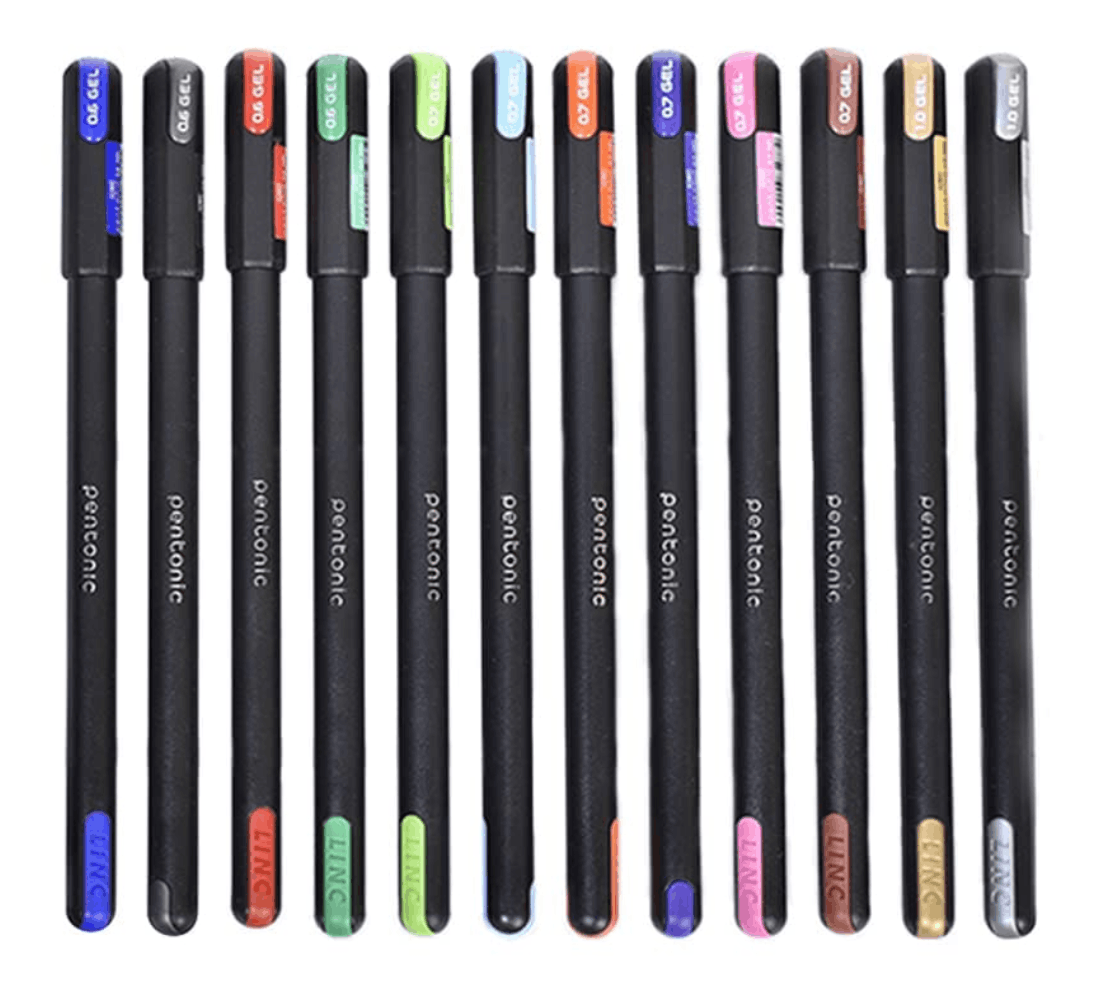 Pentonic Multicolor Gel Pen Set – 12 Premium Pens with Hard Case (0.6 mm) - Image 3