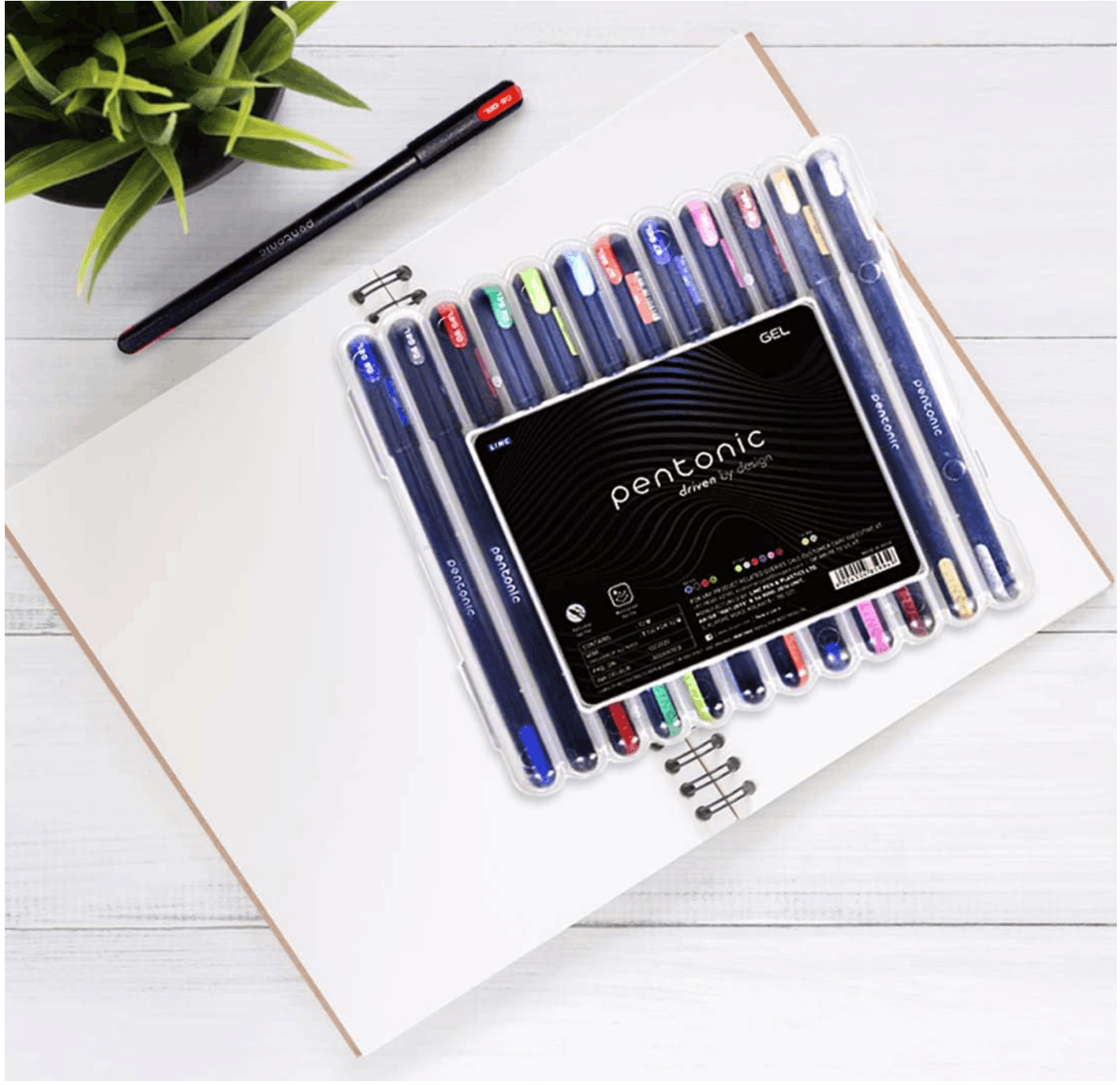 Pentonic Multicolor Gel Pen Set – 12 Premium Pens with Hard Case (0.6 mm) - Image 4