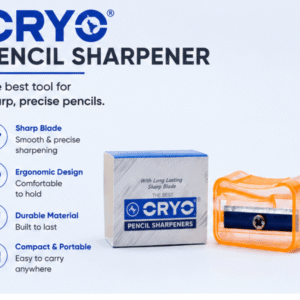 CRYC Style Transparent Pencil Sharpener with Steel Blade | Single Hole | Assorted Colors